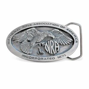 Vintage NRA Belt Buckle Eagle National Rifle Association Made USA Pewter
